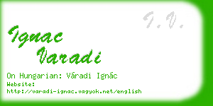 ignac varadi business card