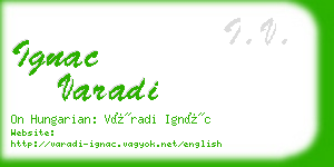 ignac varadi business card